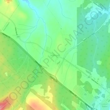Jefferson topographic map, elevation, terrain
