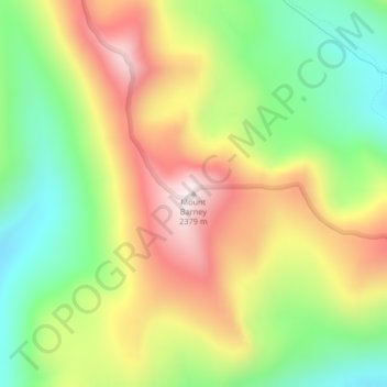 Mount Barney topographic map, elevation, terrain