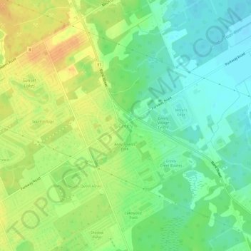 Greely topographic map, elevation, terrain
