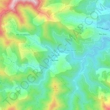 Mas Parer topographic map, elevation, terrain