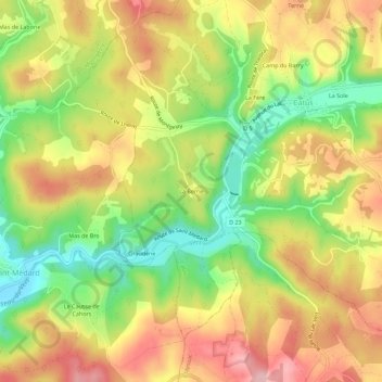 La Berrie topographic map, elevation, terrain