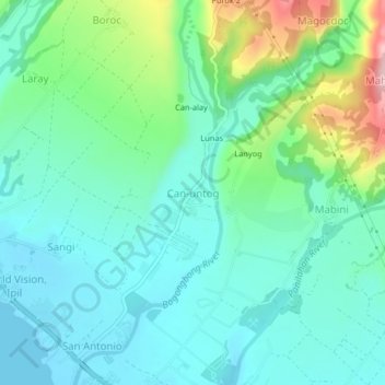 Can-untog topographic map, elevation, terrain