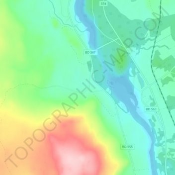 Selsborg topographic map, elevation, terrain
