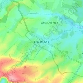 Broadmayne topographic map, elevation, terrain