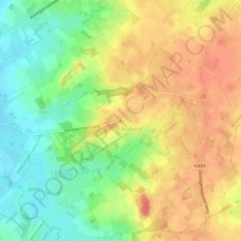 Nokereberg topographic map, elevation, terrain