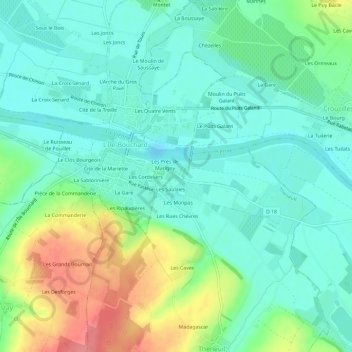 La Grange topographic map, elevation, terrain