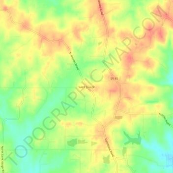 Saint Joseph topographic map, elevation, terrain
