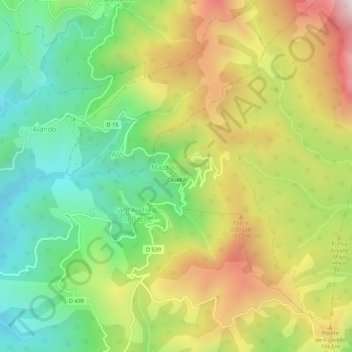 Saint-Cyprien topographic map, elevation, terrain