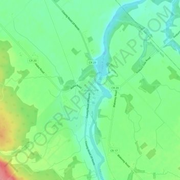 Pakenham topographic map, elevation, terrain