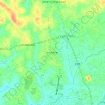 Kirindiwita topographic map, elevation, terrain