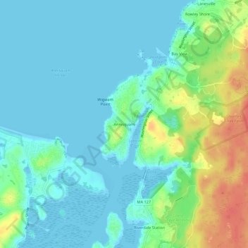 Annisquam topographic map, elevation, terrain