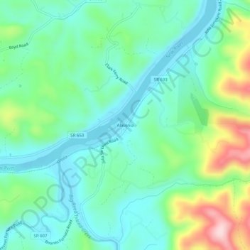 Allisonia topographic map, elevation, terrain