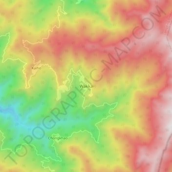Wakka topographic map, elevation, terrain