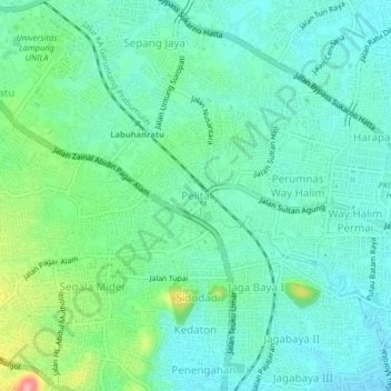 Pelita topographic map, elevation, terrain
