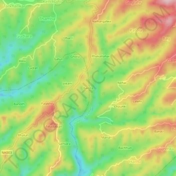 Barota topographic map, elevation, terrain
