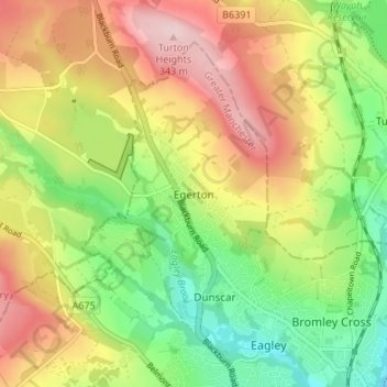 Egerton topographic map, elevation, terrain