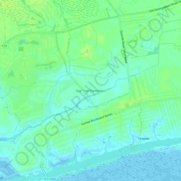 Sea Trail Plantation topographic map, elevation, terrain