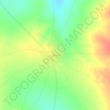Gadam topographic map, elevation, terrain
