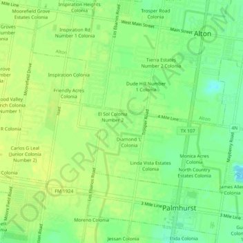 West Sharyland topographic map, elevation, terrain