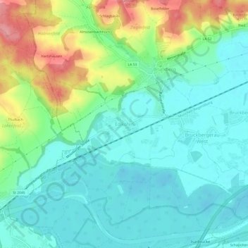 Edlkofen topographic map, elevation, terrain