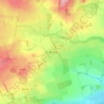 Scots Gap topographic map, elevation, terrain