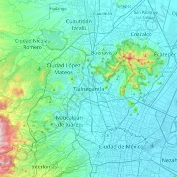 Tlalnepantla topographic map, elevation, terrain