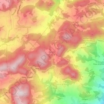 Boricelle topographic map, elevation, terrain