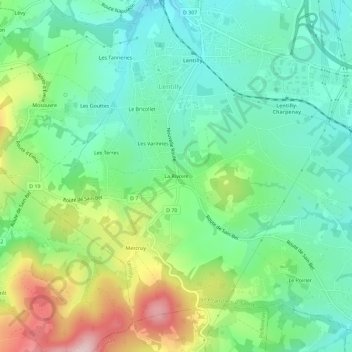 La Rivoire topographic map, elevation, terrain