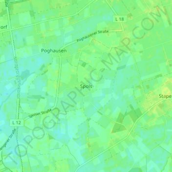 Spols topographic map, elevation, terrain