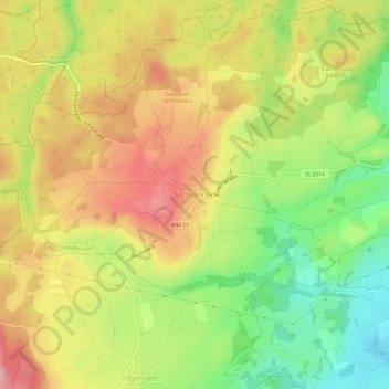 Sachsenried topographic map, elevation, terrain