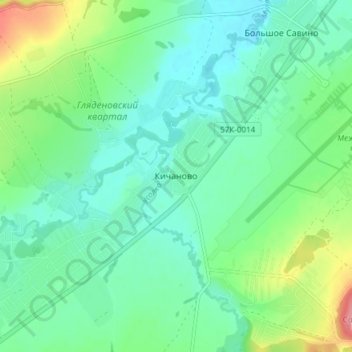 Kitsjanovo topographic map, elevation, terrain