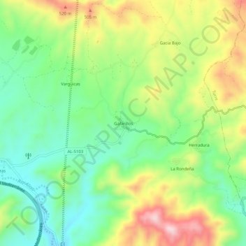 Gafarillos topographic map, elevation, terrain
