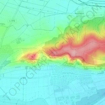 Spitzberg topographic map, elevation, terrain