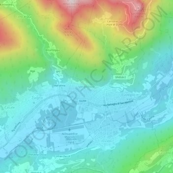 Vergobbio topographic map, elevation, terrain