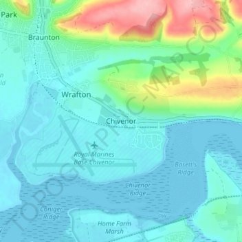 Chivenor topographic map, elevation, terrain