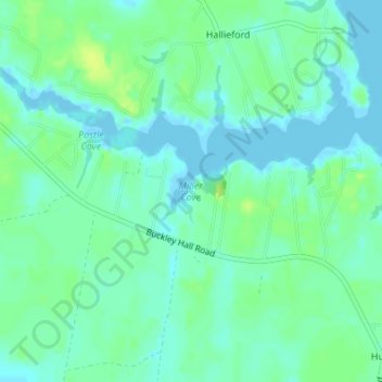 Miller Cove topographic map, elevation, terrain