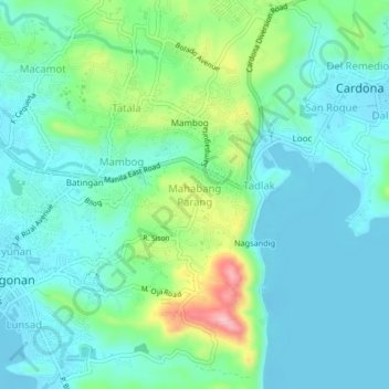 Mahabang Parang topographic map, elevation, terrain