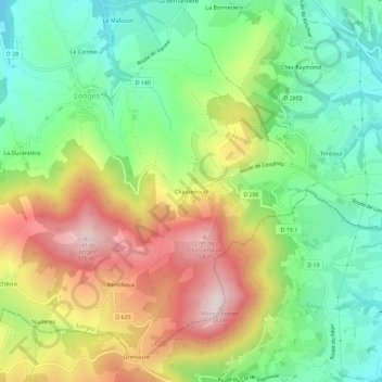 Chassenoud topographic map, elevation, terrain