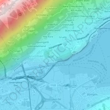Hondrich topographic map, elevation, terrain