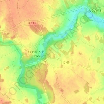 All des Artisans topographic map, elevation, terrain