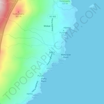 Kakiʻo topographic map, elevation, terrain