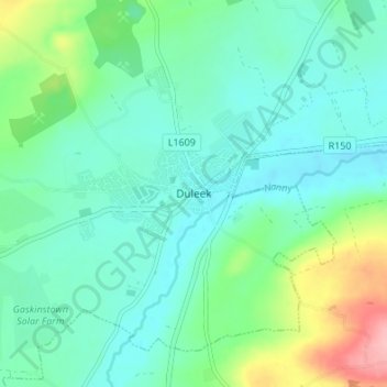 Duleek topographic map, elevation, terrain