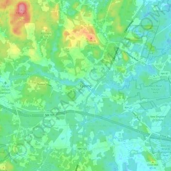 Epping topographic map, elevation, terrain