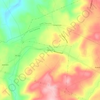 Mentcle topographic map, elevation, terrain