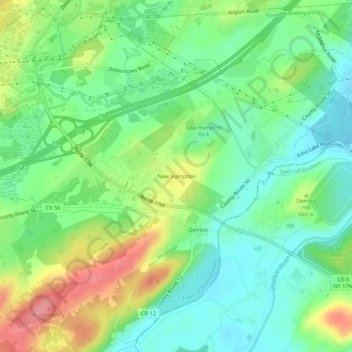 New Hampton topographic map, elevation, terrain
