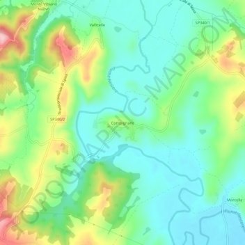 Compignano topographic map, elevation, terrain