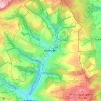 Alsweiler topographic map, elevation, terrain