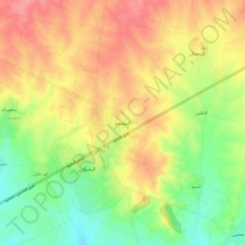 Al Mu`abbadah topographic map, elevation, terrain