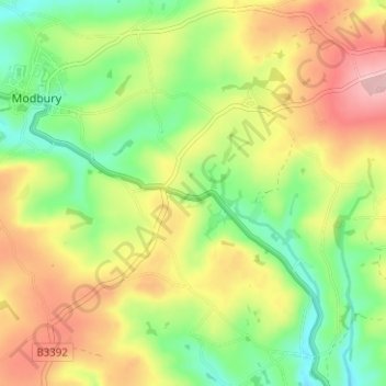 Harraton topographic map, elevation, terrain