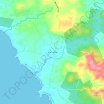 Marbella topographic map, elevation, terrain